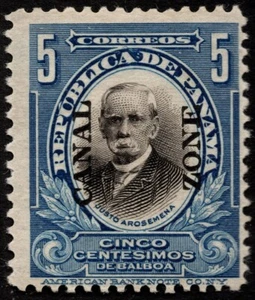 Canal Zone Stamp Scott # 57 Mint VLH - 5 Cents Blue & Black w Type V Overprint - Picture 1 of 1