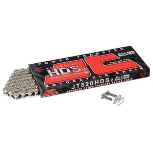 JT 520 HDS2NN Silver Heavy Duty Motorcycle Roller Drive Chain with Split Link - Picture 1 of 3