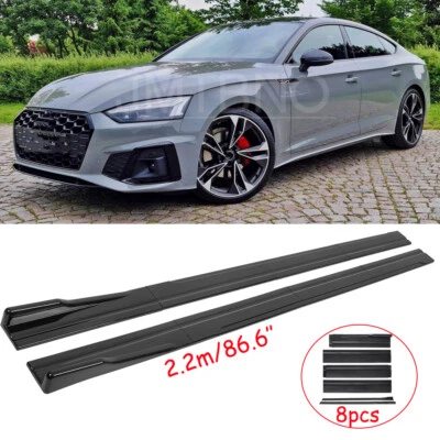 Gloss Black 86.6'' Side Skirts Extension Lip For Audi A3 S3 A4 S4 A5 S5 RS5 A7 - Image 1 of 4