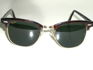 1980's 49mm VINTAGE B&L RAY-BAN W0366 MULTI-COLOR G15-UV CLUBMASTER SUNGLASSES - Picture 1 of 9