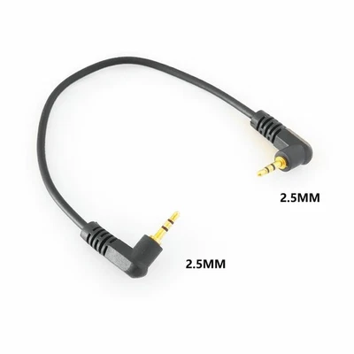 20cm 2.5mm Male to 2.5mm male 3 Pole Headphone Audio AUX Cable 90 degree - Image 1 of 4
