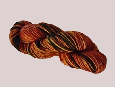 hand dyed ~ SW merino wool ~ DK light worsted ~ 1 skein [3-DK] ~ harvest - Image 1 of 2