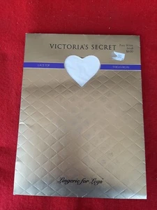 VICTORIAS SECRET PURE WHITE LACE TOP THIGH HIGHS SMALL NEW OLD STOCK - Picture 1 of 10