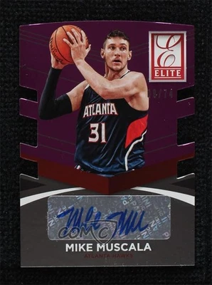 2014 Panini Donruss Elite Status Signatures Purple Die-Cut /74 Mike Muscala Auto - Image 1 of 2