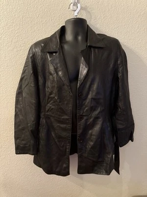 Винтажная черная кожаная куртка Vera Pelle размер средний - Изображение 1 из 4