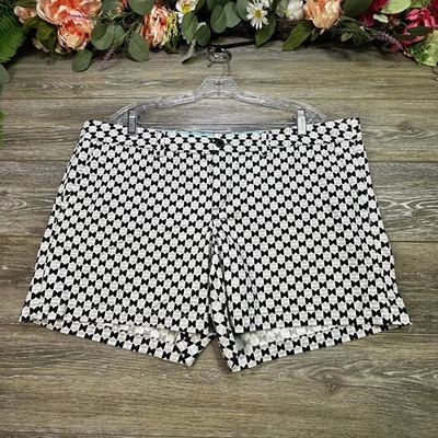 Pantalones Cortos Mujer Talla 18 Gris Algodón Geométrico Patrón Merona Chino Foto 1 de 4