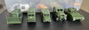 Maisto GI Joe Diecast Jeep Humvee Dozer Cargo Truck Military Green - Lot of 5 - Picture 1 of 6