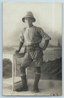 WW1 British Soldier RPPC, Tropical Uniform & Pith Helmet  c.1915-1918 Real Photo