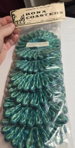 MCM TIKI Hut Gewebte Starburst KOANA Untersetzer Abaca Manila Hanf Neu in Verpackung - NOS - 6er Set - Bild 1 von 5