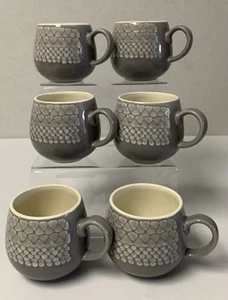 Mason Cash Impressions Organic Stoneware Coffee Mugs Grey - Set of 6 - Picture 1 of 7