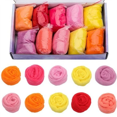 Wool Roving 30 Colors Set Needle Wool Felting Tools Kit for Beginners Supplies - Image 1 of 4