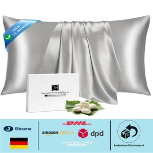 Seidenkissenbezug 40x8, versteckter Reißverschluss | atmungsaktive Seide... - Bild 1 von 2