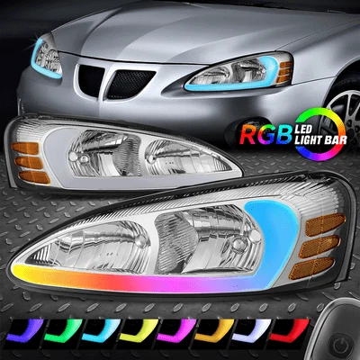 [Inicio animado secuencial RGB LED DRL] para 04-08 Grand Prix Par de faros Foto 1 de 4