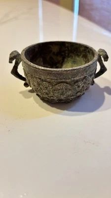 1st Century BC Chinese Bronze Wine Cup Replica Ancient Ritual Vessel Collectible - Image 1 of 4