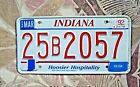 Very Nice 1992 Indiana License Plate 25 B 2057 And "Hoosier Hospitality"