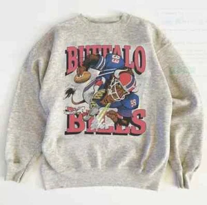 Vintage Buffalo Bills Mascot Football graphic ash Sweatshirt AN42145 - Picture 1 of 2