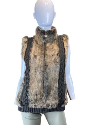 Oakwood knitted vest with real fur - Photo 1/4