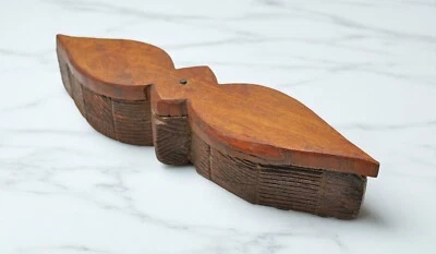 Antique Wooden Kitchenware Spice Box Original Old Hand Carved - Image 1 of 4