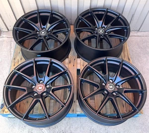 4 Pcs 19x8.5 / 19x9.5 5x114.3 Staggered MFlow MFR2 Matte Black Wheels 19" Rims - Picture 1 of 11