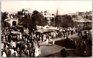 Tanger -Grand Socco Avec Son Marche Morocco RPPC Real Photo Postcard - Picture 1 of 2