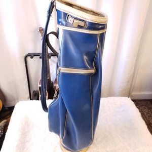 Vintage Classic Ram Golf Blue & White Faux Leather Vinyl 80s Bag. - Picture 1 of 11
