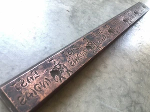 Large Long copper Antique Letterpress PRINTING BLOCK - EAST INDIA'S Ad - Picture 1 of 9