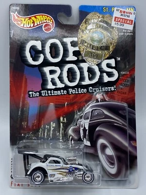 Coche de juguete Hot Wheels Cop Rods 1999 Fiat 500C St. Paul, MN Police Real Riders Foto 1 de 3
