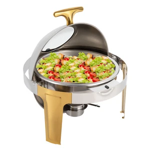 6.3Qt Round Roll Top Chafing Dish Buffet Set Stainless Steel Chafer for Party US - Picture 1 of 17