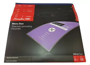10 PACKS OF 25 Swingline GBC 3200579 UltraClear Thermal Laminating Pouches Menu - Picture 1 of 1