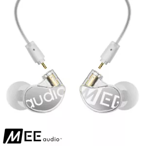 MEE Audio M6 Pro 2nd Gen In Ear Monitors CLEAR + Laser Engraved Logo Faceplates - Picture 1 of 6