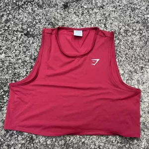 Gymshark Red Crop Top Singlet Tank Top Size L VGC - Picture 1 of 3