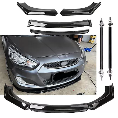 Front Bumper Lip Spoiler Splitter For Hyundai Accent Body Kit Glossy Black - Image 1 of 4
