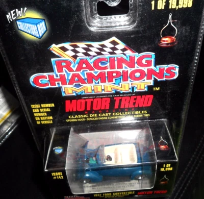 RACING CHAMPIONS MINT MOTOR TREND MAGAZINE 1937 FORD CONVERTIBLE 1 OF 19,998 - Image 1 of 2