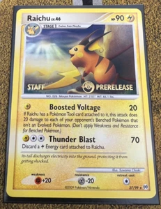 Pokemon Raichu 27/99 Arceus Prerelease STAFF Promo Near Mint!! - Picture 1 of 11
