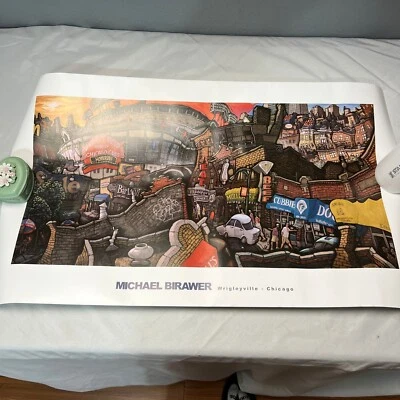 Michael Brawer Wrigleyville Chicago Cubs Art Print Poster Wall Decor Baseball - Image 1 of 4