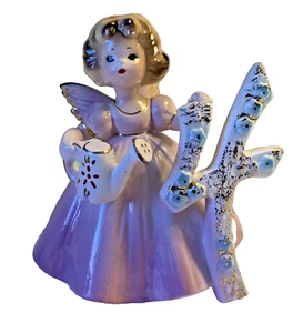 Josef Originals Birthday Angel 4 Years Old Girl Figurine Lavender Dress Japan - Picture 1 of 10