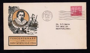 736 Maryland Tercentenary First Day Cover 1934 - Bild 1 von 2