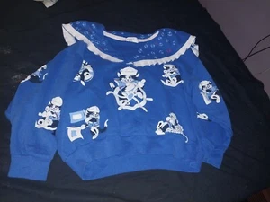 Vintage SPUMONI Cute Kitten Cat Sweatshirt All-Over-Print 7-14 Small - Picture 1 of 4