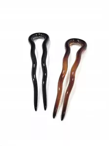 4 x Frisurenhilfe Haarnadel 8 9 cm Hairpin Spange Hair Styling Braun Schwarz - Bild 1 von 5