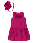 Neuf avec étiquettes robe rosette satinée Gymboree OCCASION SPÉCIALE pierres précieuses de vacances bandeau 3T 4T 5T