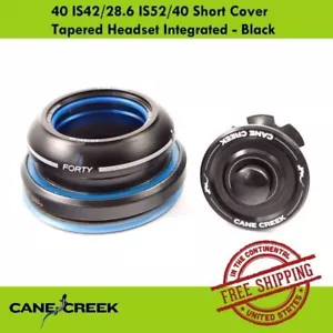 Cane Creek Tapered 40 IS42/28.6 IS52/40 Short Cover Integrated Headset - Black - Picture 1 of 3