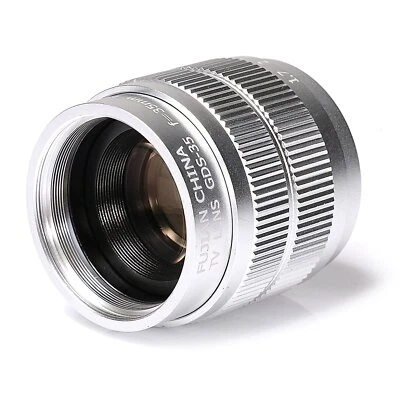 (Silver)35mm F1.7 CCTV Movie Lens/CCTV Lens For C-mount Mirroeless Camera Lens - Image 1 of 4