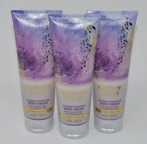 3 BATH & BODY WORKS AMETHYST WAVES ULTIMATE HYDRATION BODY CREAM LOTION 8 OZ - Picture 1 of 6