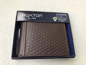 Buxton Men's Bellamy RFID Blocking Leather Front Pocket Slim Wallet, Brown BE820 - Picture 1 of 6