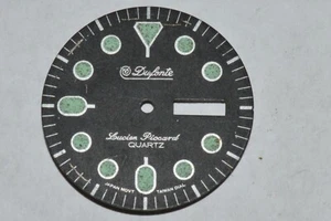 Men's LUCIEN PICCARD 1980's Divers Quartz Men Watch Dial Black w/Day-Date RARE - Picture 1 of 3