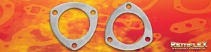 Remflex 8001 Exhaust Collector Gaskets - 3-Bolt Flange - 2.5" Diameter - Pair - Picture 1 of 2