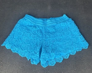 Justice Girls Lace Shorts Size 16 Blue EUC. - Picture 1 of 4