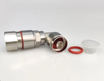 N Male Right Angle Elbow Connector Clamp for 1/2 Inch Corrugated Coaxial Cable - Image 1 of 4