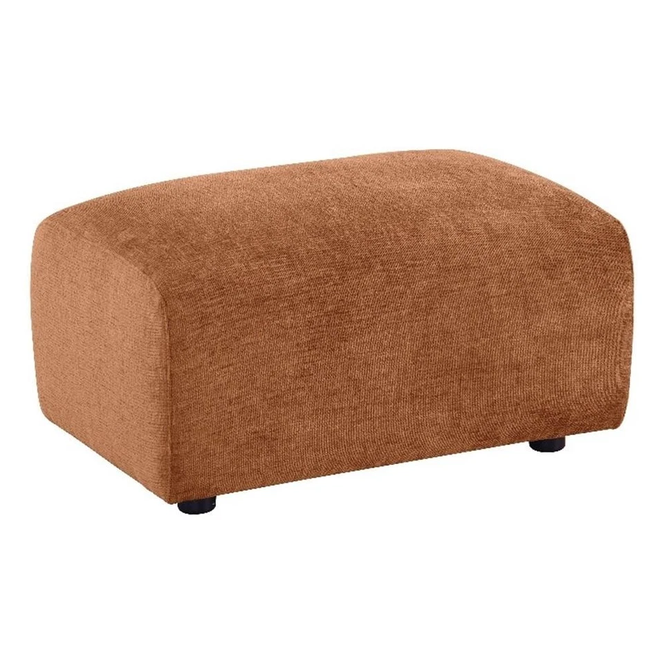 Otomana tapizada de chenilla Coaster Burnett en naranja quemado Foto 1 de 4