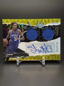 2024-25 Bowman Best U Isaiah Evans Dual Patch Auto Yellow Lazer /75 PLAYER WORN! - Bild 1 von 2
